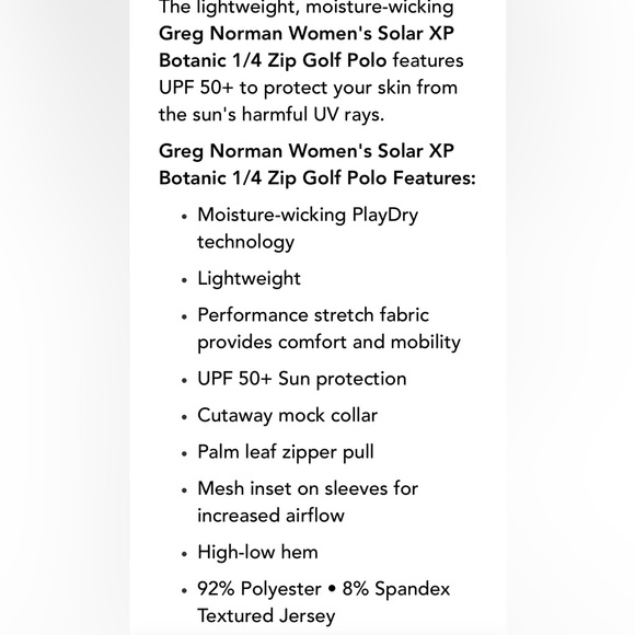 M Greg Norman SolarXP quarter zip golf shirt - Picture 2 of 3